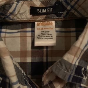 Gymboree boys Brown/White multi color shirt.